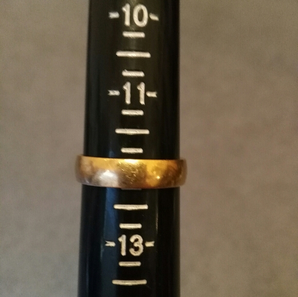 Solid 10k Yellow Gold Band Ring Sz 12 5mm Wide - Picture 9 of 11